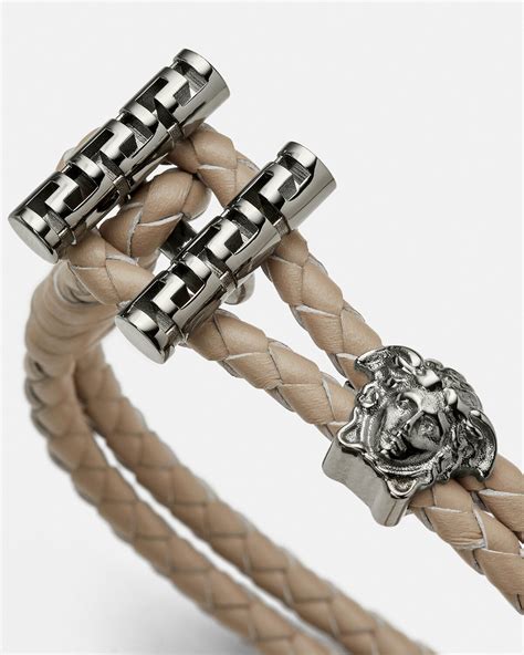 versace medusa crystal jewel|Versace braided leather charm bracelet.